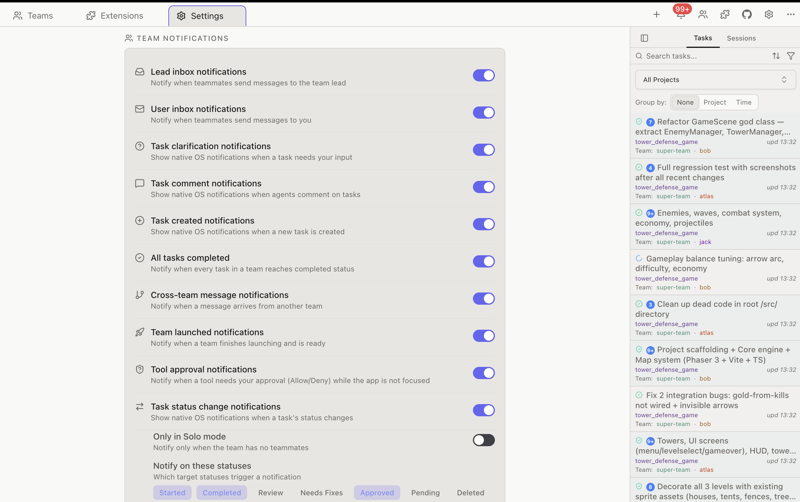 Settings